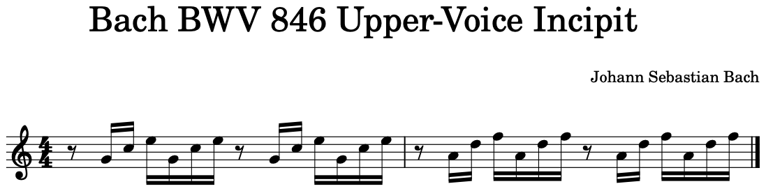 Input score: Bach BWV 846 upper-voice incipit