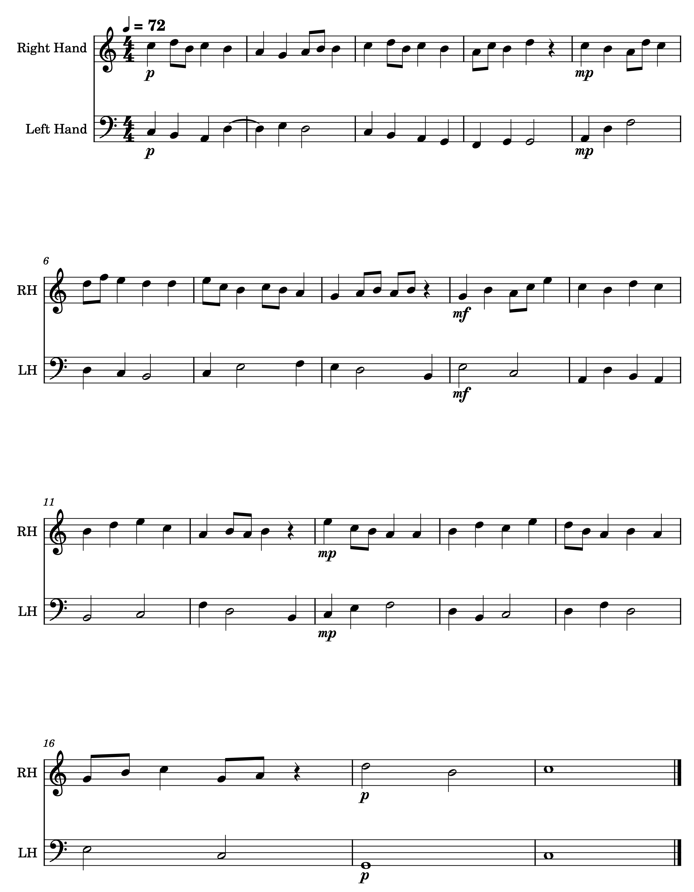 Final one-minute two-voice piece