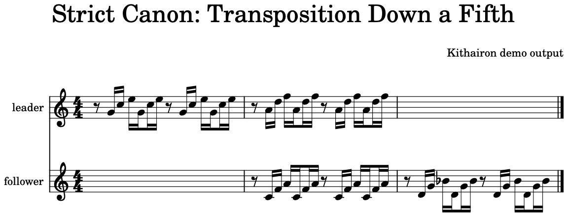Generated strict canon score: transposition delay 4